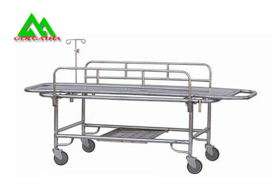 China Stretcher Hospital Bed With Wheels Emergency Room Equipment Stainless Steel supplier