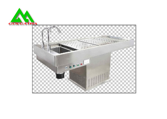 China Medical Pathology Lab Equipment Stainless Steel Autopsy Table With Sink supplier