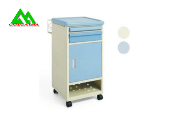 China Steel Bedside Tables Hospital Ward Equipment , Bedside Cabinet On Wheels supplier