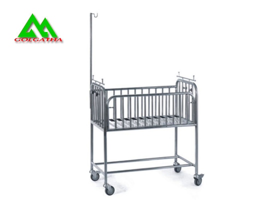 China Stainless Steel Infant Hospital Bed , Ward Room Hospital Nursery Cribs Trolley supplier