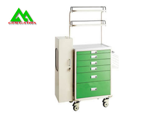 China Mobile Steel Hospital Ward Equipment Anesthesia Cart With 6 Drawer supplier